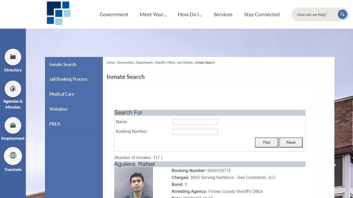 Inmate Search | Finney County, KS - Official Website