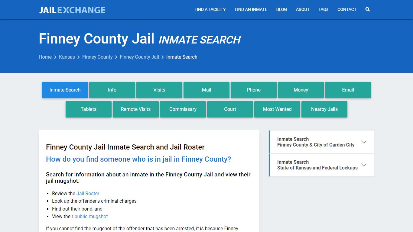 Inmate Search: Roster & Mugshots - Finney County Jail, KS