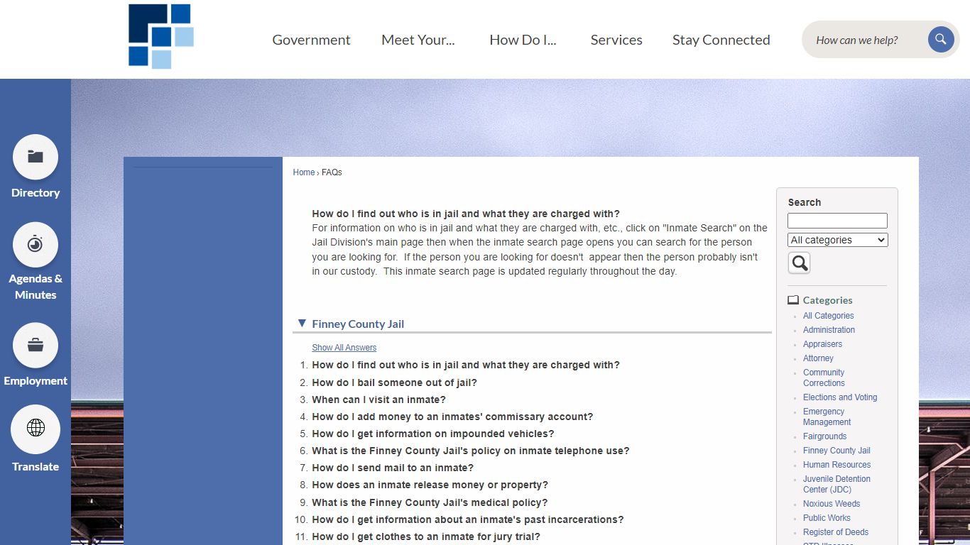 FAQs • Finney County, KS • CivicEngage